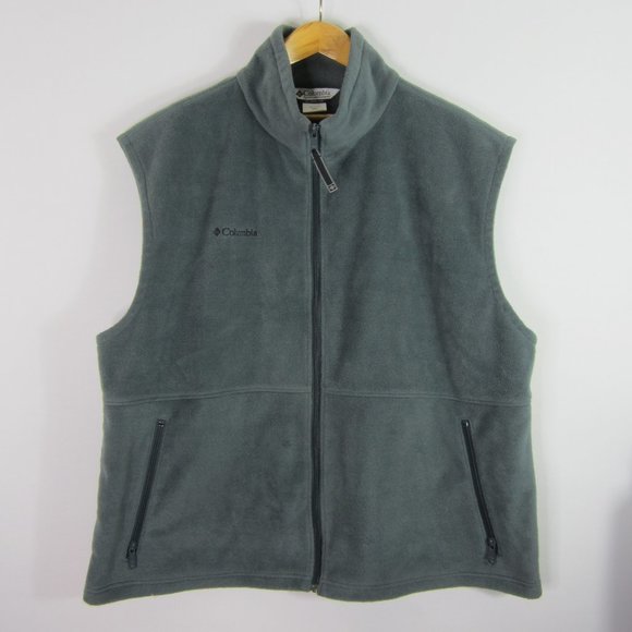 Columbia XXL Gray Full Zip Fleece Vest 2XL